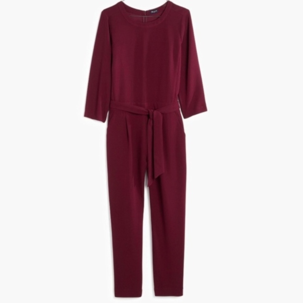 Madewell Sloan Jumpsuit in Cranberry Burgundy